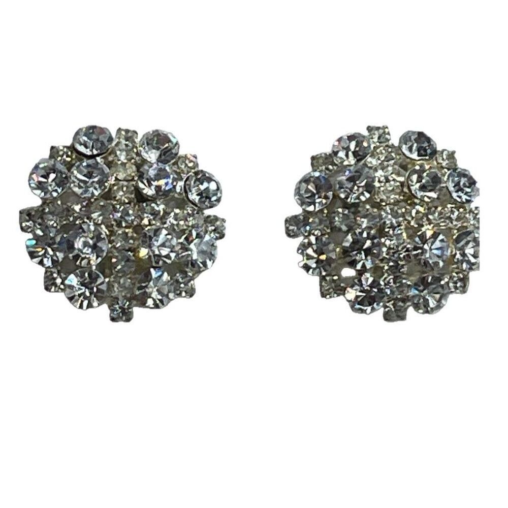 Vintage Roman cut glass crystals clip style earrings